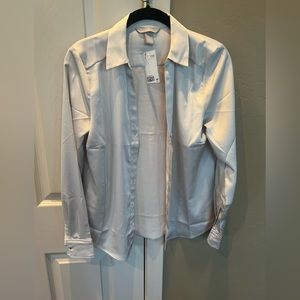 Satin Champagne Button Down